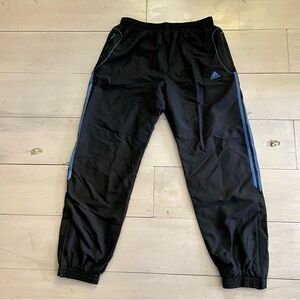 Adidas Men's Black Joggers with Blue Accents